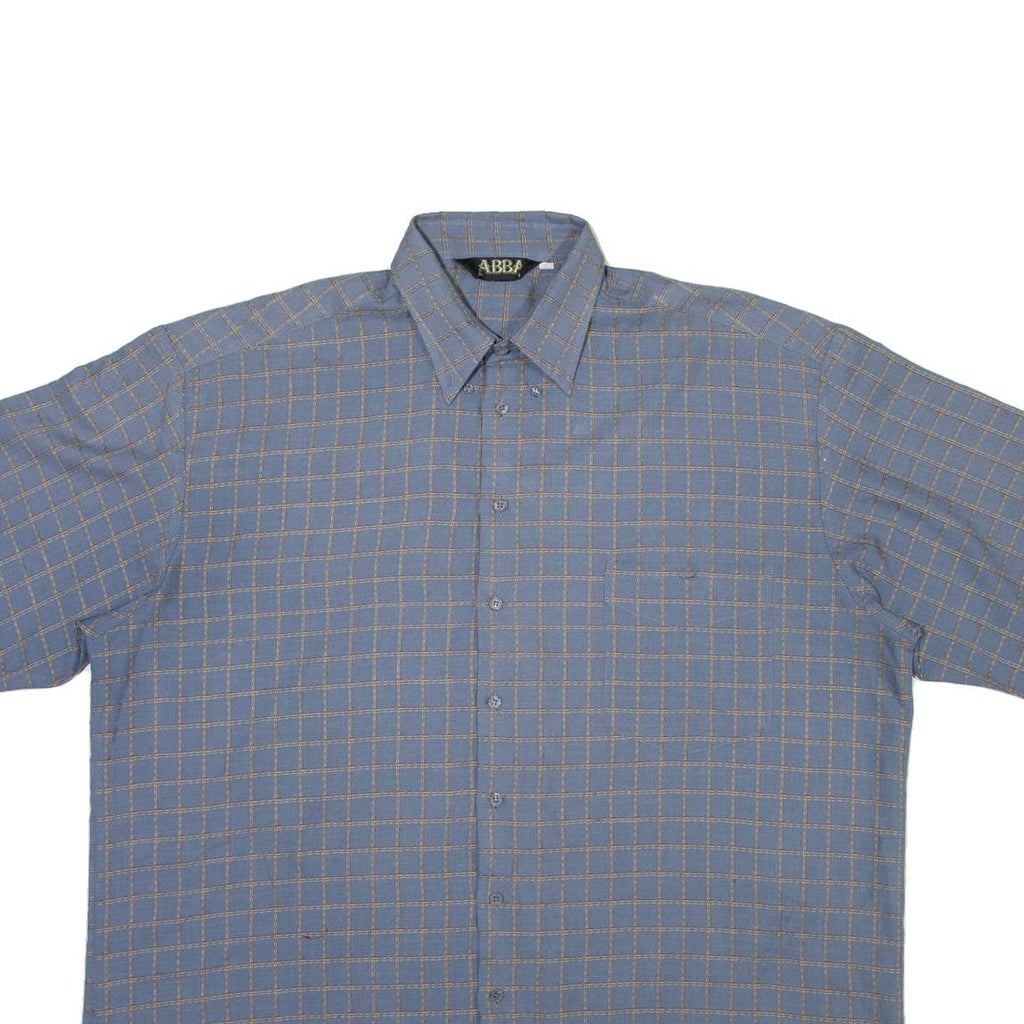 ABBA Mens Shirt Blue Check XL