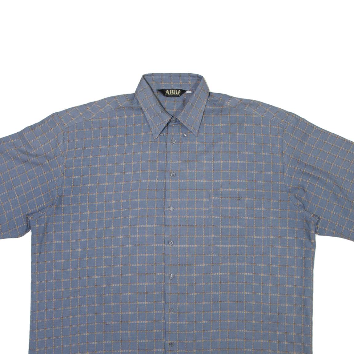 ABBA Mens Shirt Blue Check XL