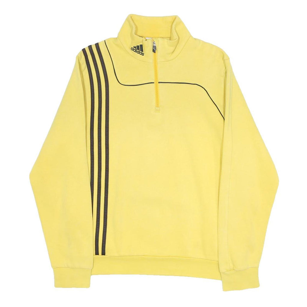 ADIDAS Mens Yellow Sweatshirt 1/4 Zip M Cotton Blend Sportswear