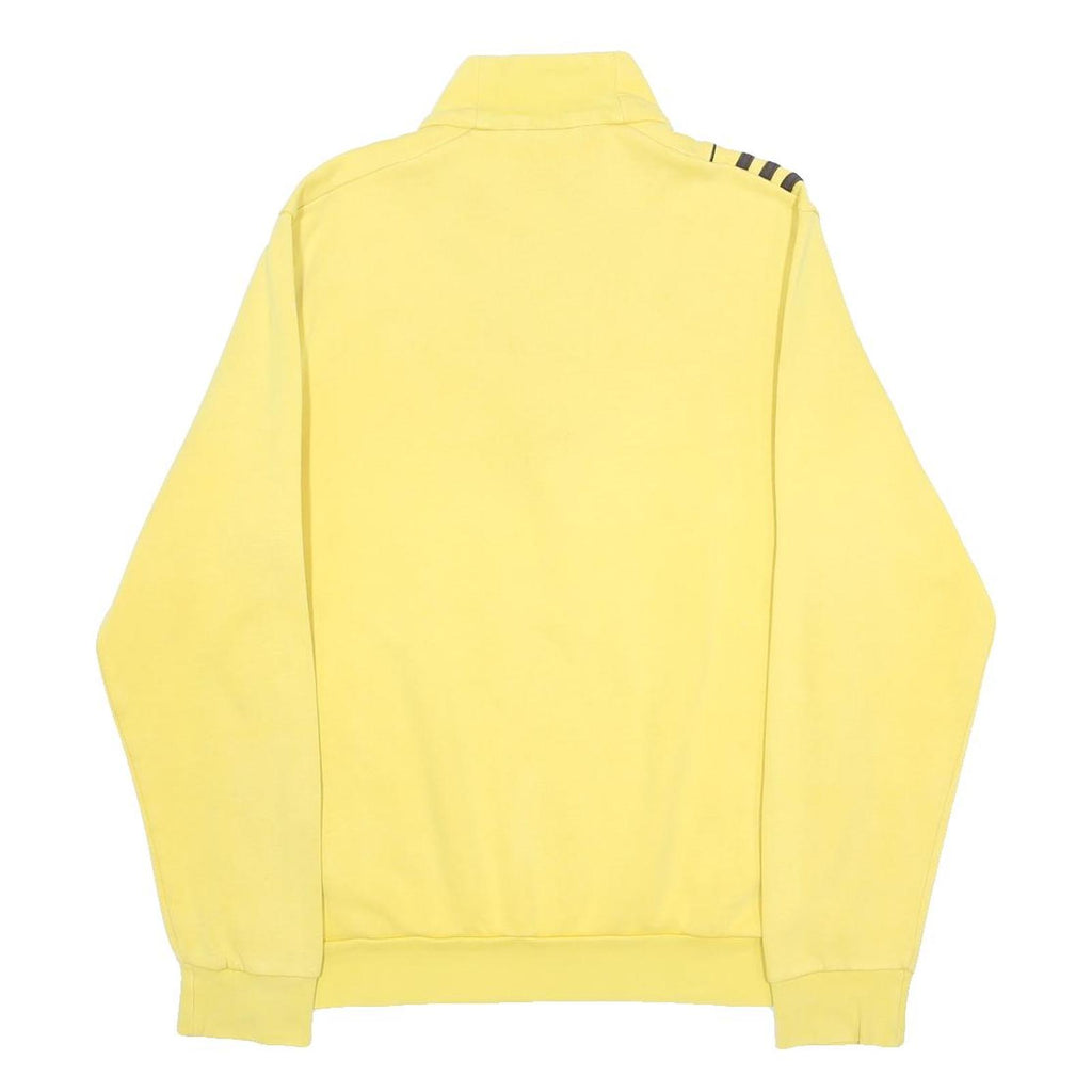 ADIDAS Mens Yellow Sweatshirt 1/4 Zip M Cotton Blend Sportswear