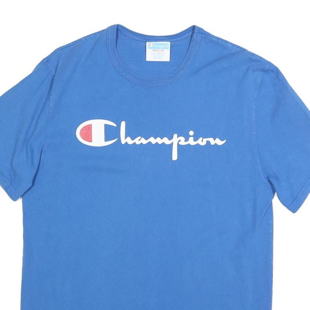 CHAMPION Mens Blue Graphic T-Shirt M Short Sleeve Crew Neck Casual