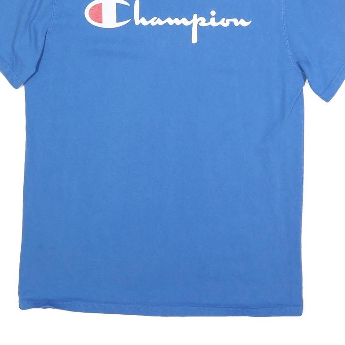 CHAMPION Mens Blue Graphic T-Shirt M Short Sleeve Crew Neck Casual