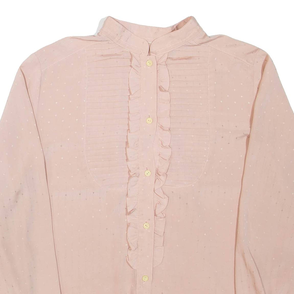 Womens Blouse Pink High Neck Long Sleeve M
