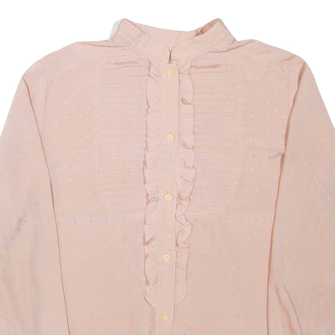Womens Blouse Pink High Neck Long Sleeve M