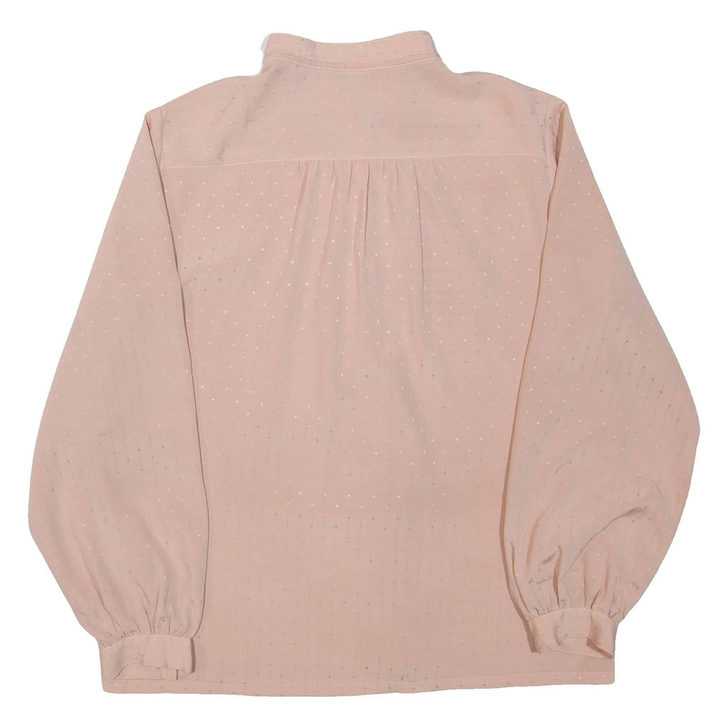 Womens Blouse Pink High Neck Long Sleeve M