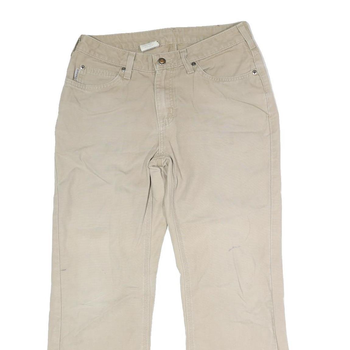 CARHARTT Mens Cotton Blend Beige Regular Fit Straight Leg Trousers W31 L29