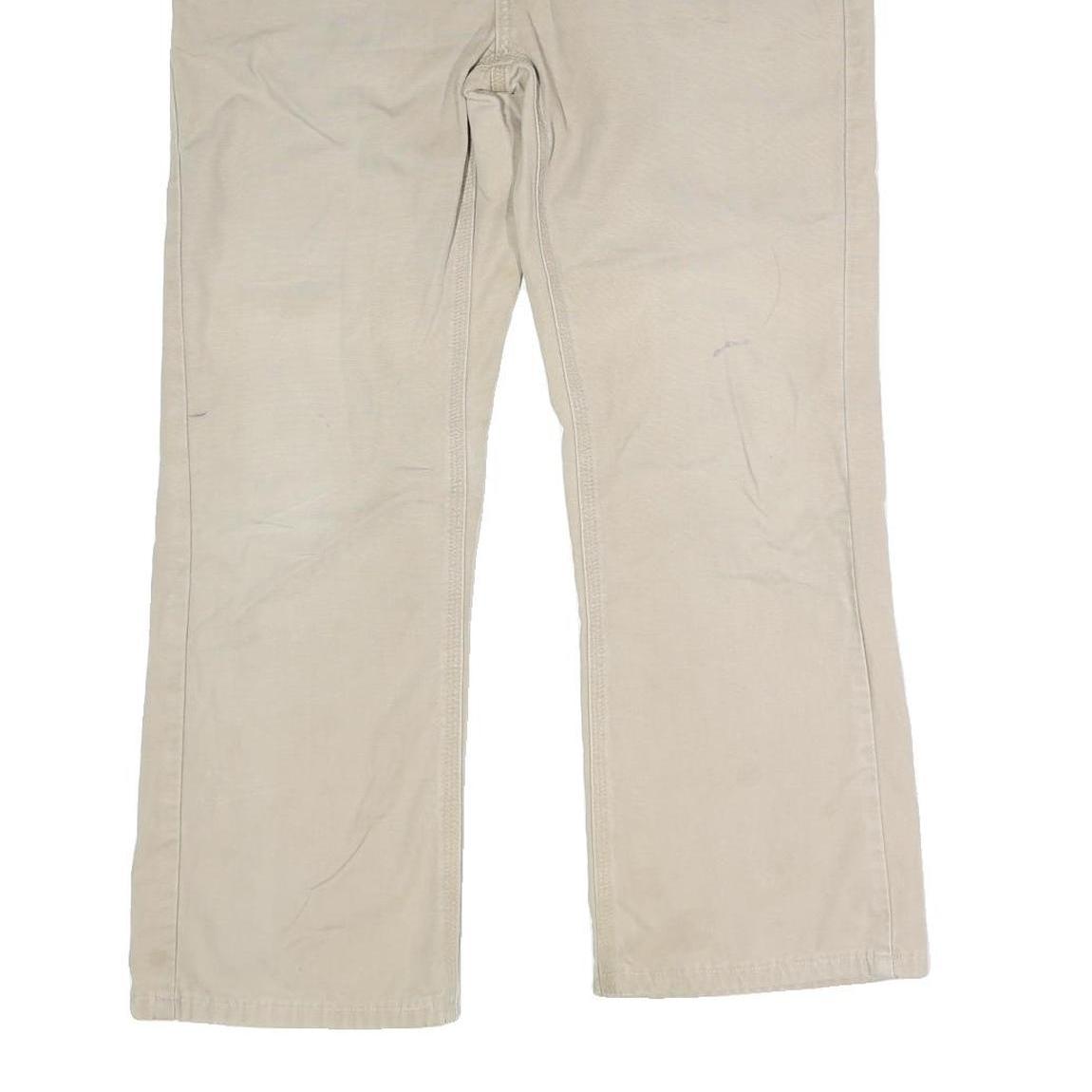 CARHARTT Mens Cotton Blend Beige Regular Fit Straight Leg Trousers W31 L29