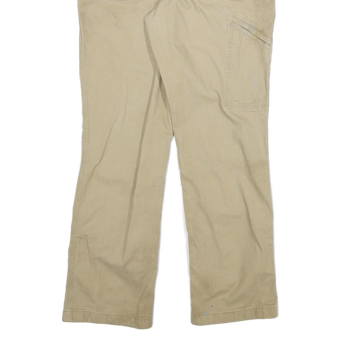 CARHARTT Mens Cotton Blend Beige Relaxed Straight Trousers W32 L32 Workwear Zip