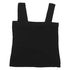 JD WILLIAMS Womens Black Cotton Blend Cropped Top Sleeveless Square Neck UK 12
