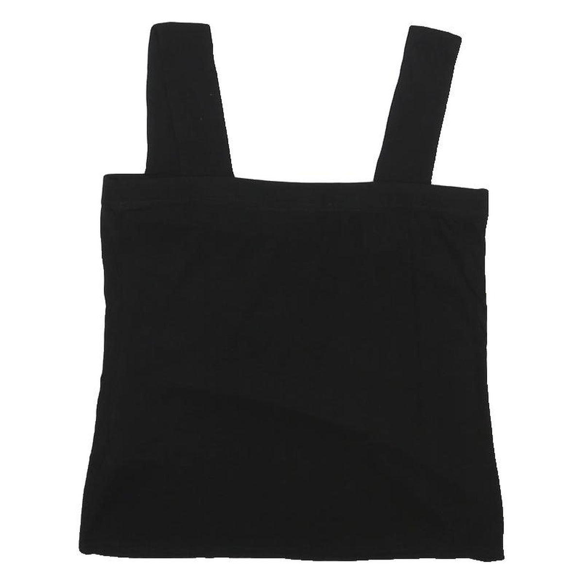 JD WILLIAMS Womens Black Cotton Blend Cropped Top Sleeveless Square Neck UK 12