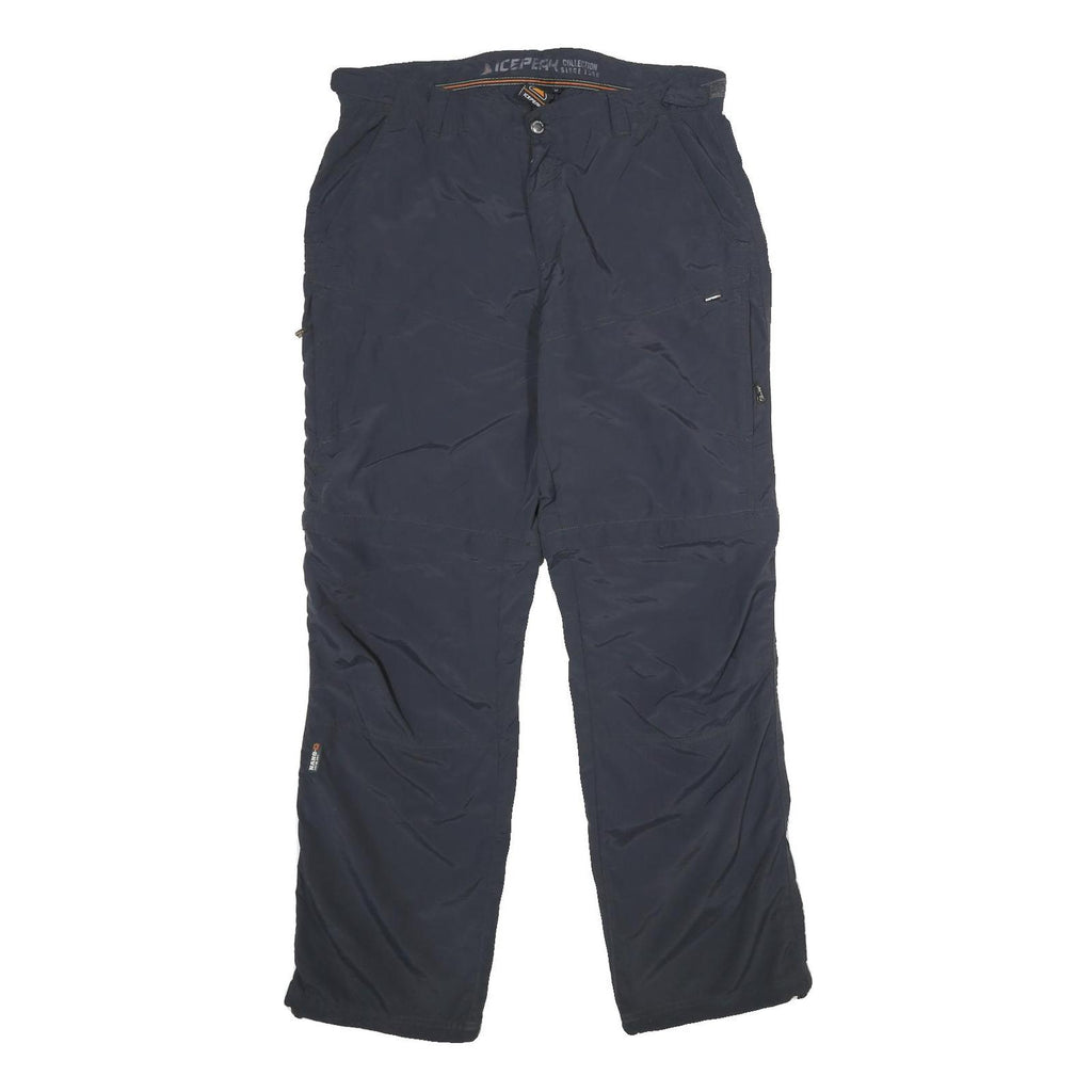 ICEPEAK Mens Polyamide Navy Regular Fit Straight Trousers W36 L34 Outdoor Zip