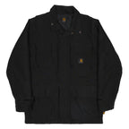 CARHARTT Mens Black Nylon Jacket S Woven Zip Workwear Casual Outerwear
