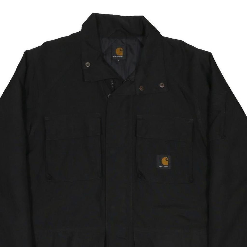 CARHARTT Mens Black Nylon Jacket S Woven Zip Workwear Casual Outerwear