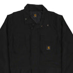 CARHARTT Mens Black Nylon Jacket S Woven Zip Workwear Casual Outerwear