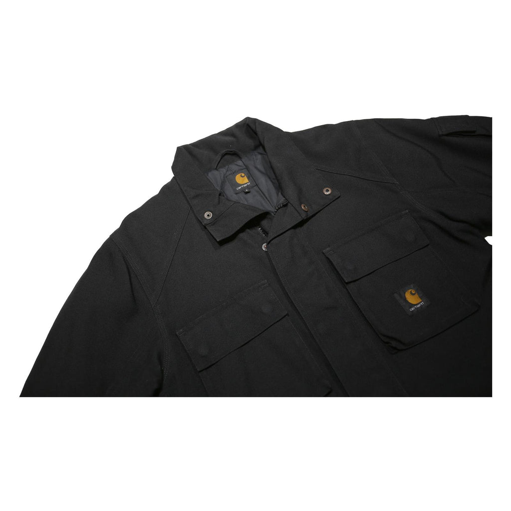 CARHARTT Mens Black Nylon Jacket S Woven Zip Workwear Casual Outerwear