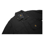CARHARTT Mens Black Nylon Jacket S Woven Zip Workwear Casual Outerwear