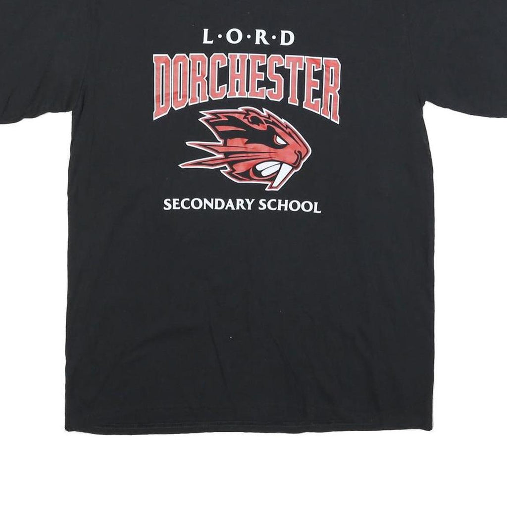 ATC Mens Black Lord Dorchester School Graphic T-Shirt M Short Sleeve Crew Neck