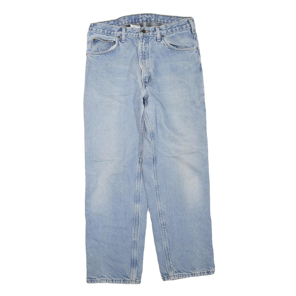 CARHARTT Womens Regular Fit Light Blue Denim Jeans W34 L30 Classic Zip Fastening