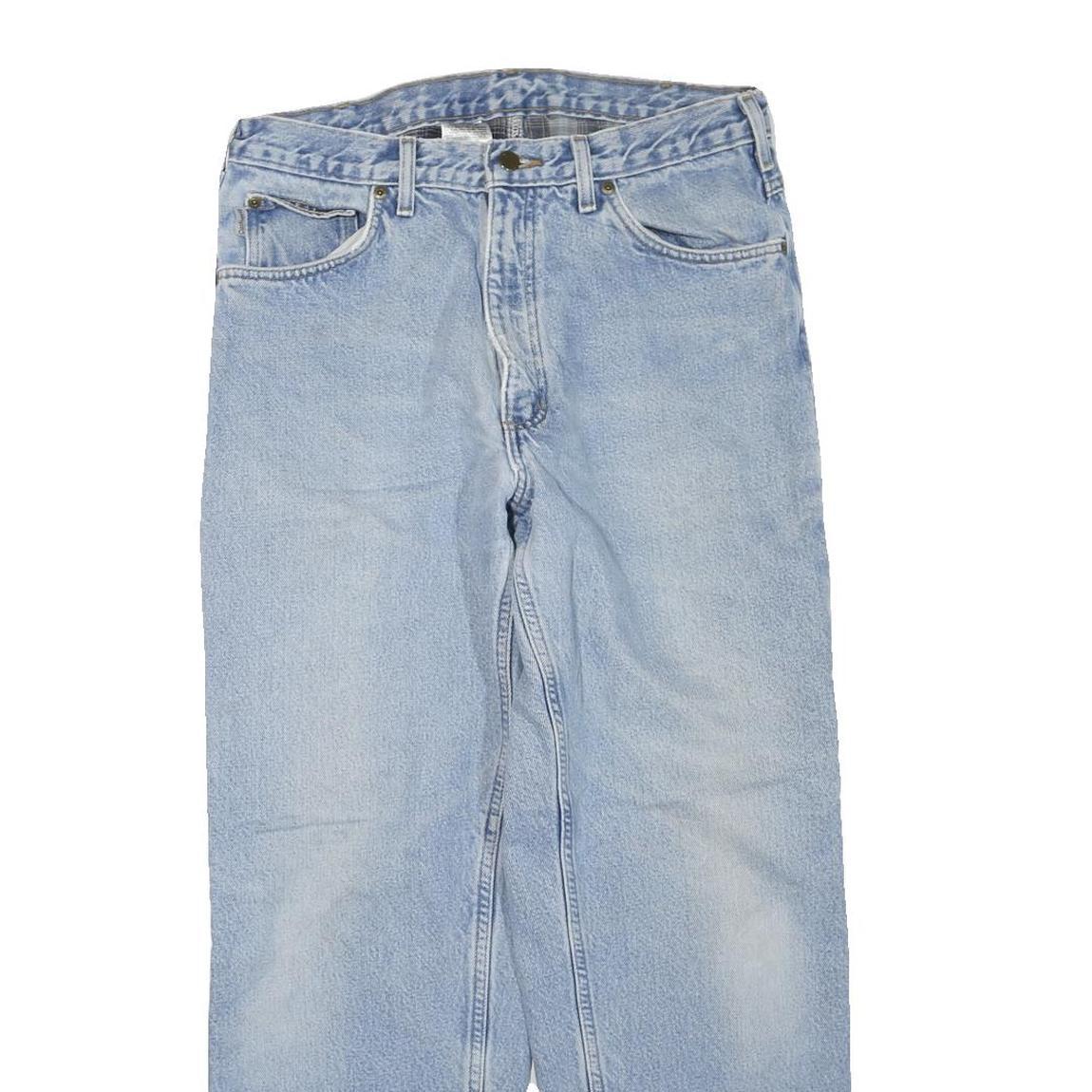 CARHARTT Womens Regular Fit Light Blue Denim Jeans W34 L30 Classic Zip Fastening