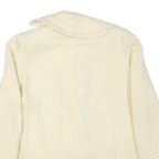 Womens Cream Button Jacket M Polyester Blend Plain Classic Fit Lightweight