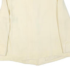 Womens Cream Button Jacket M Polyester Blend Plain Classic Fit Lightweight