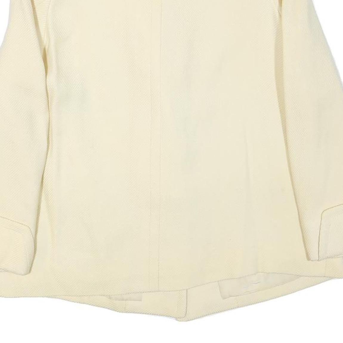 Womens Cream Button Jacket M Polyester Blend Plain Classic Fit Lightweight