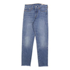 LEVI'S Womens Slim Blue Denim Light Jeans W25 L27 Raw Hem Button Closure