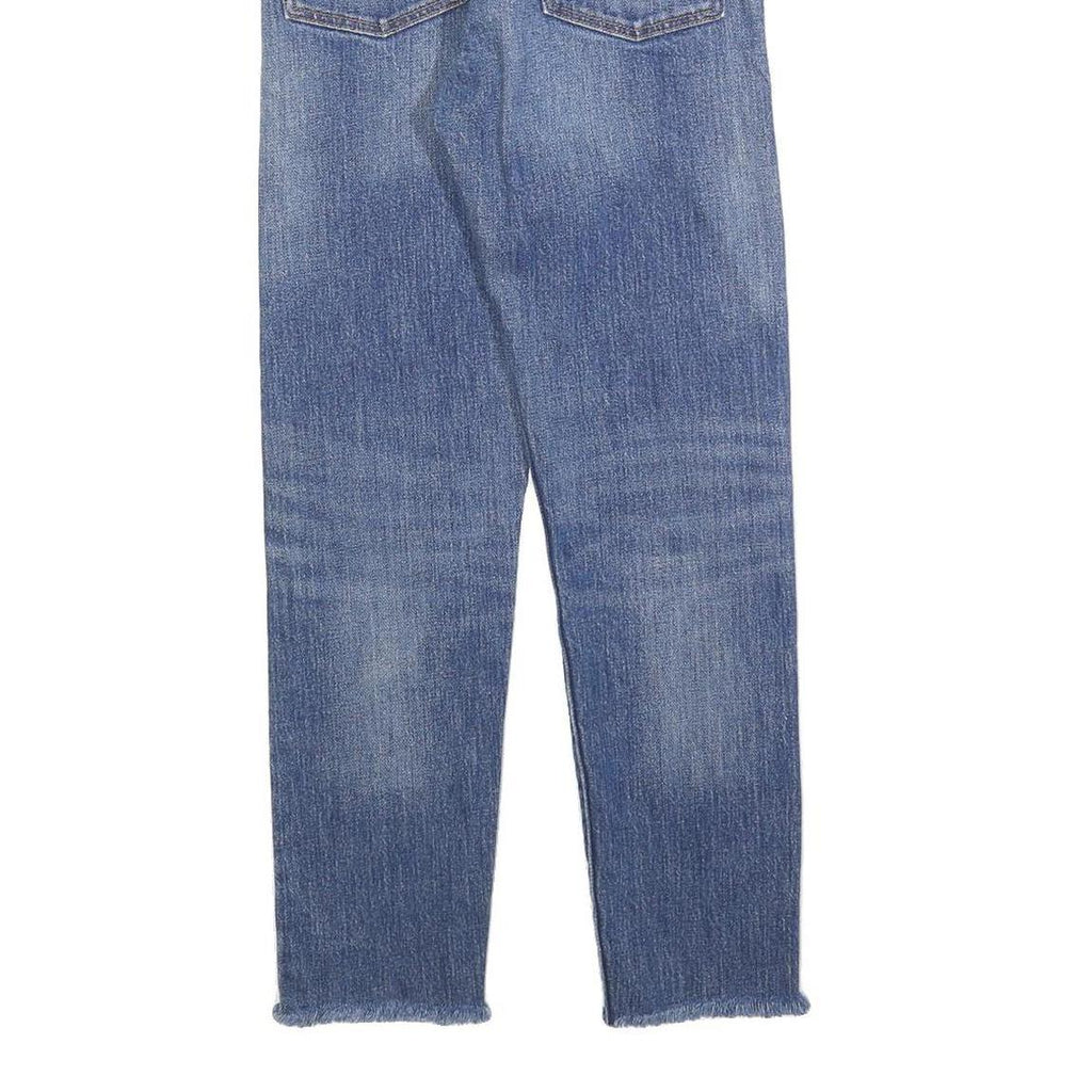 LEVI'S Womens Slim Blue Denim Light Jeans W25 L27 Raw Hem Button Closure