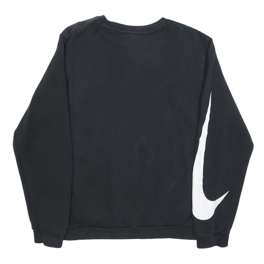NIKE Mens Black Crew Neck Sweatshirt M Polyester Blend Long Sleeve Sportswear