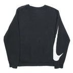 NIKE Mens Black Crew Neck Sweatshirt M Polyester Blend Long Sleeve Sportswear