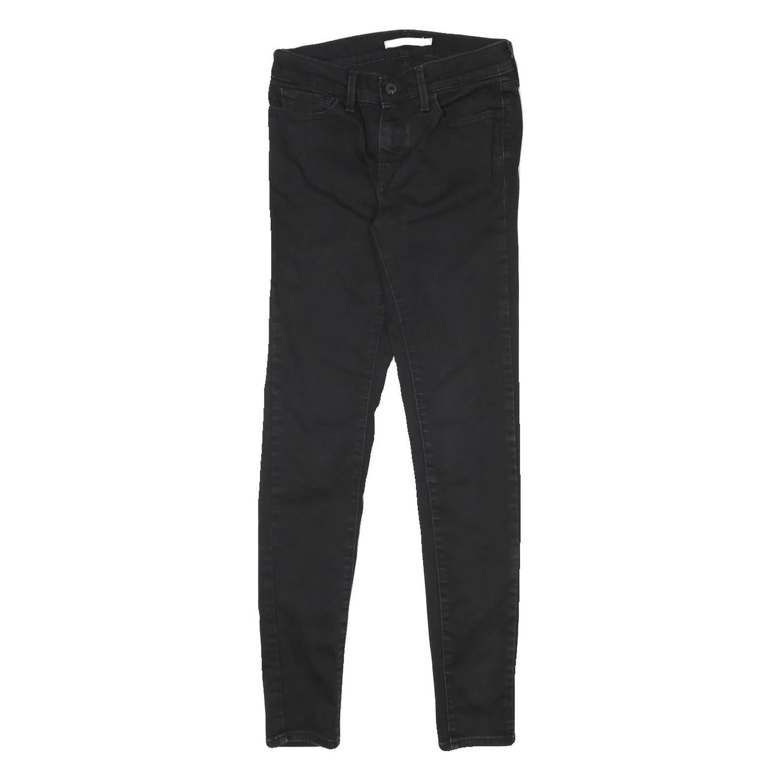 LEVI'S Womens Black Slim Skinny Denim Cotton Blend W25 L28 Zip Jeans