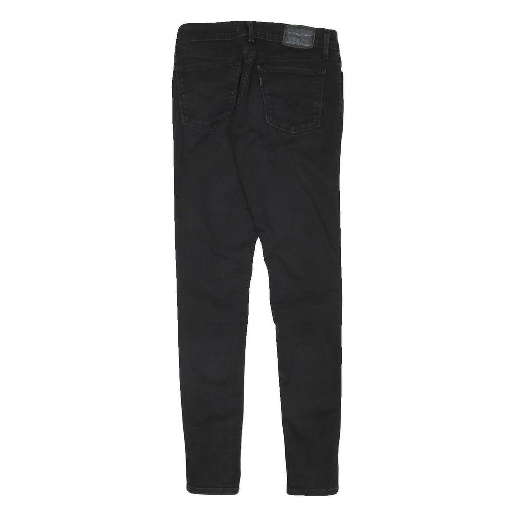 LEVI'S Womens Black Slim Skinny Denim Cotton Blend W25 L28 Zip Jeans