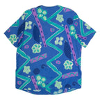 DIVINA OF SWITZERLAND Womens Printed Shirt Blue Crazy Pattern XL