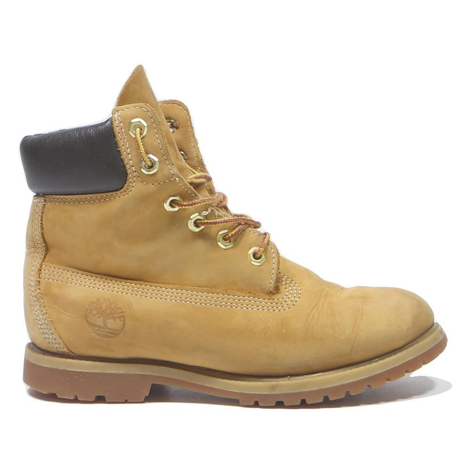 TIMBERLAND Womens Premium 6 Inch Lace-Up Boots Wheat Leather UK 5 Durable