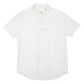LEVI'S Mens White Plain Cotton Blend Shirt M Button Down Collar Casual Summer
