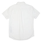 LEVI'S Mens White Plain Cotton Blend Shirt M Button Down Collar Casual Summer