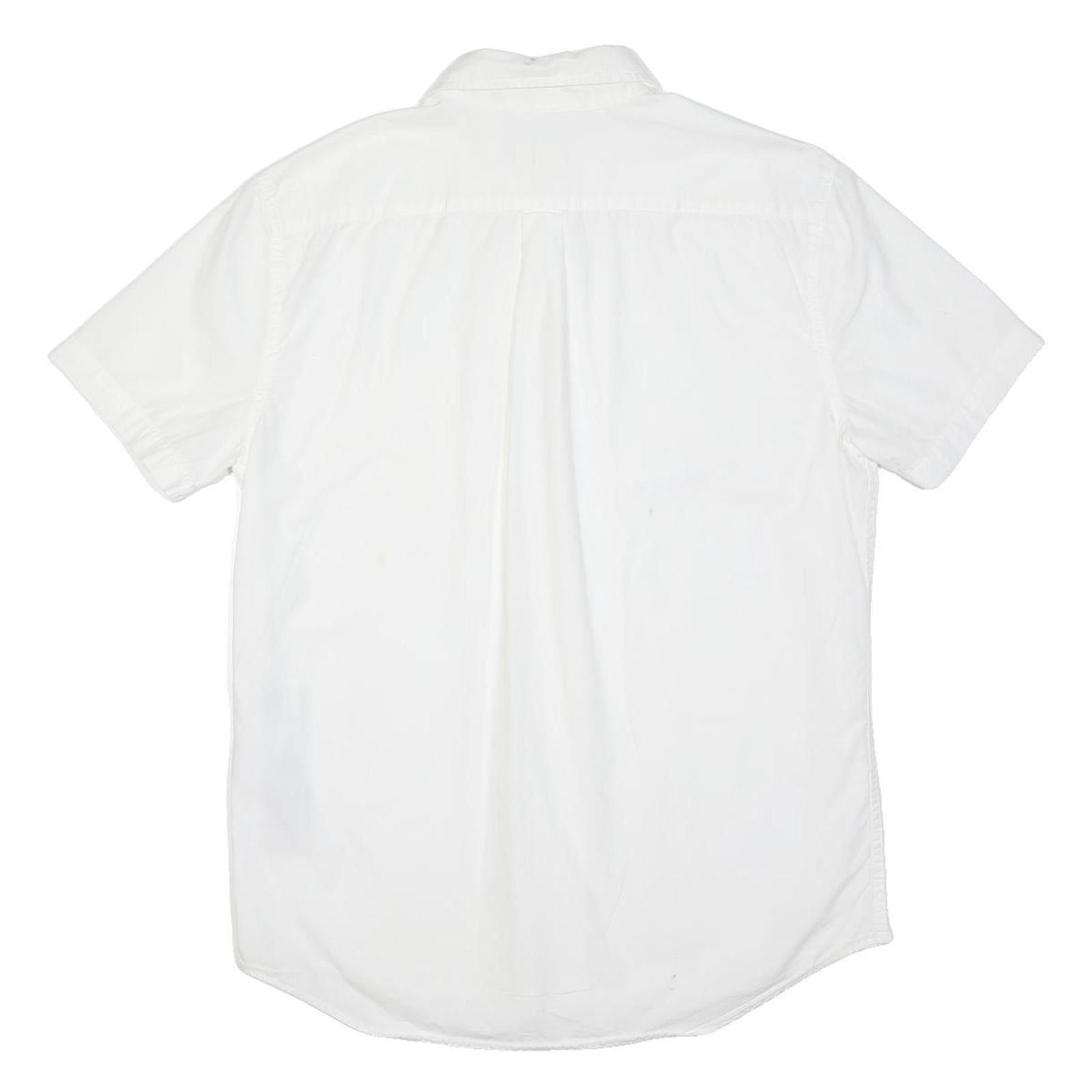 LEVI'S Mens White Plain Cotton Blend Shirt M Button Down Collar Casual Summer