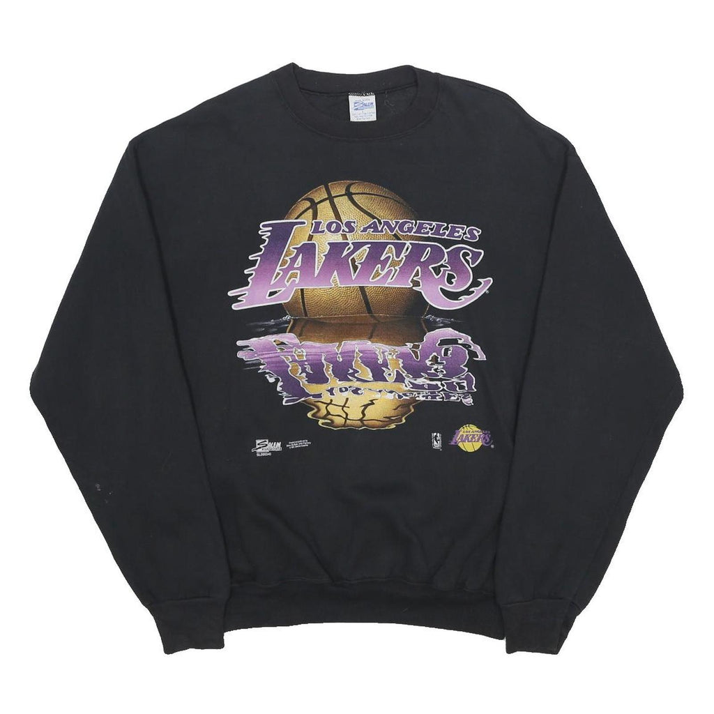 SALEM SPORTWEAR Mens Black Los Angeles Lakers Crew Neck L Basketball Graphic