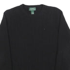 LAUREN RALPH LAUREN Girls Black Plain Pullover Jumper Wool Blend L