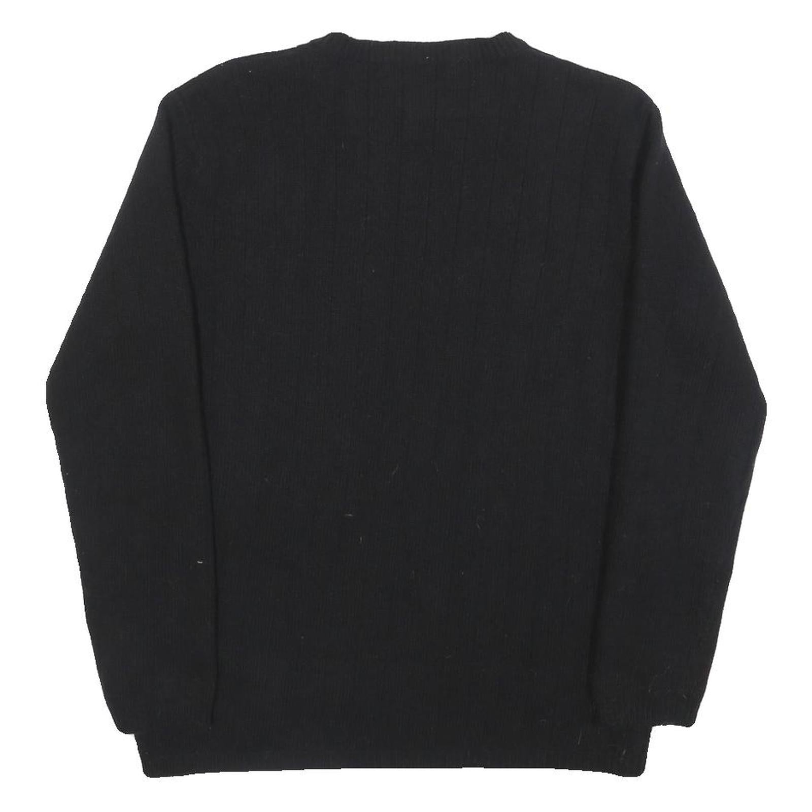 LAUREN RALPH LAUREN Girls Black Plain Pullover Jumper Wool Blend L