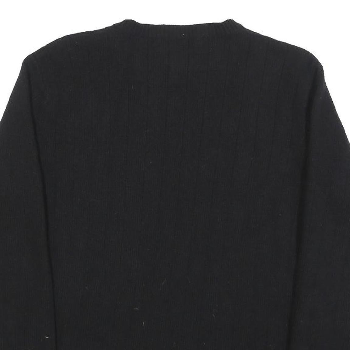 LAUREN RALPH LAUREN Girls Black Plain Pullover Jumper Wool Blend L