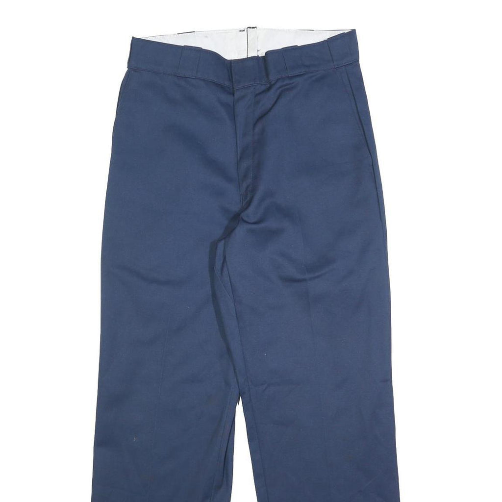 DICKIES Mens Regular Fit Blue Cotton Blend Straight Leg Trousers W32 L30