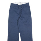 DICKIES Mens Regular Fit Blue Cotton Blend Straight Leg Trousers W32 L30
