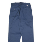 DICKIES Mens Regular Fit Blue Cotton Blend Straight Leg Trousers W32 L30