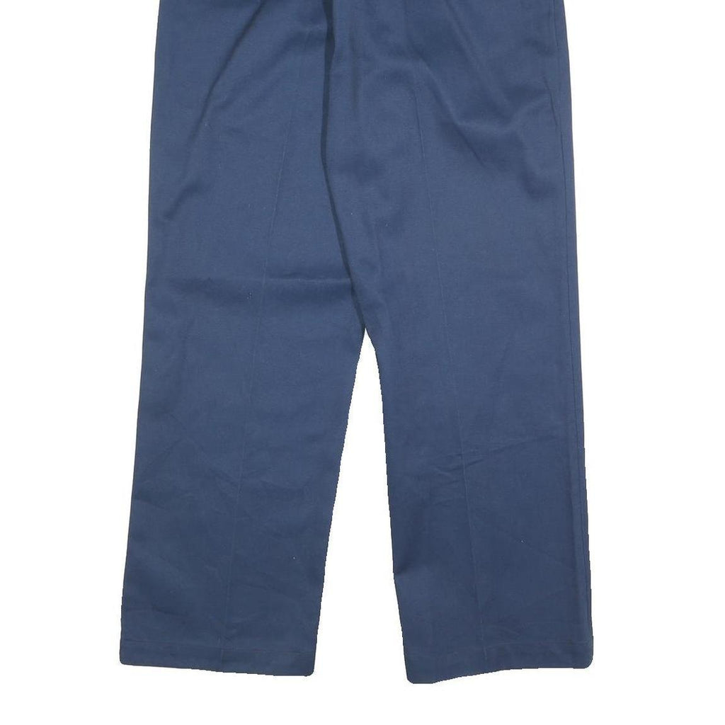 DICKIES Mens Regular Fit Blue Cotton Blend Straight Leg Trousers W32 L30