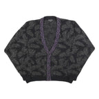 BACHRACH Womens Black & Grey Patterned Button Up Jumper M Knitwear Elegant