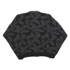 BACHRACH Womens Black & Grey Patterned Button Up Jumper M Knitwear Elegant