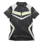 CRIVIT Mens Black & White Cycling T-Shirt S Short Sleeve 1/4 Zip Sports Top
