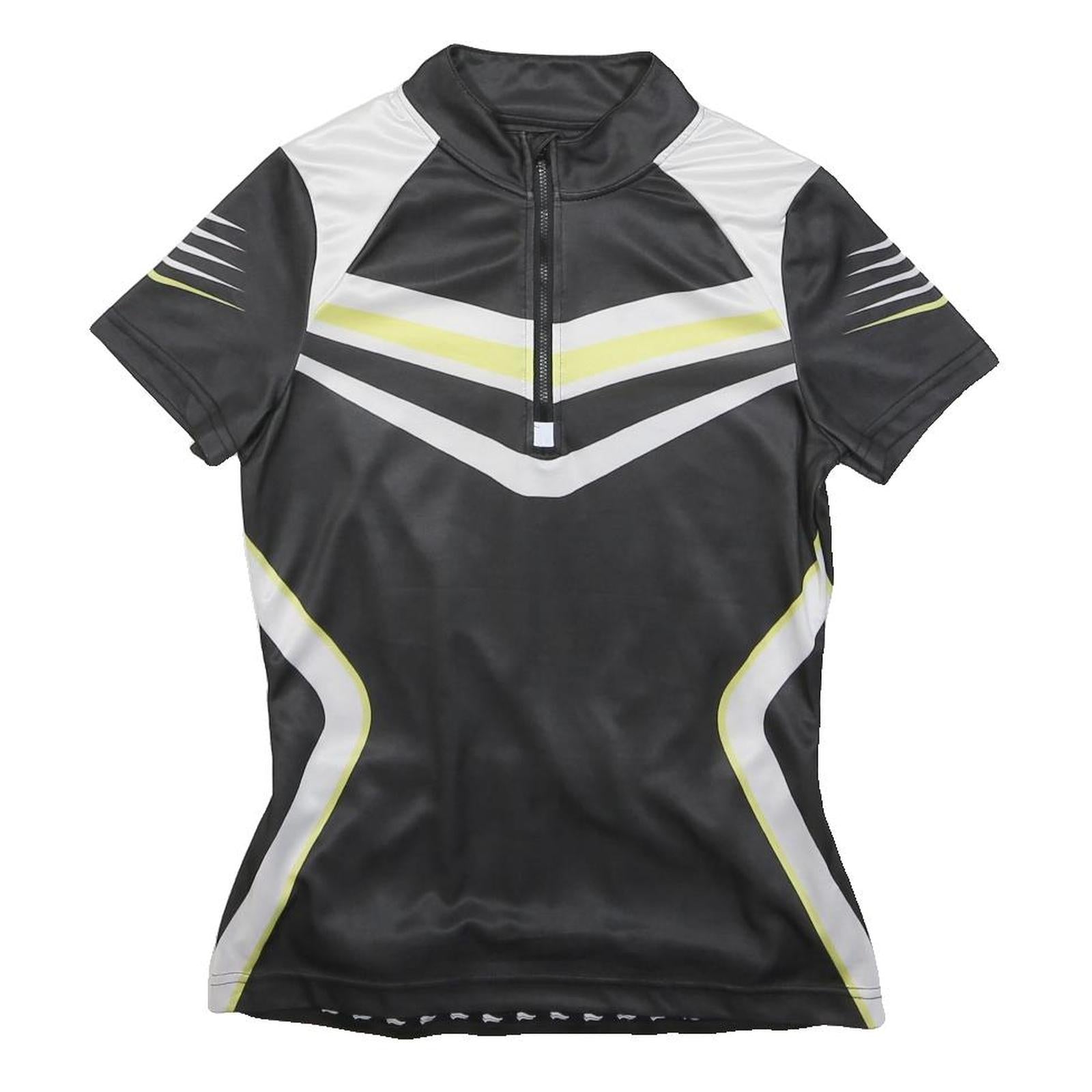 CRIVIT Mens Black & White Cycling T-Shirt S Short Sleeve 1/4 Zip Sports Top