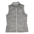 THE NORTH FACE Womens Grey Reversible Zip Vest Polyester Blend S Plain Outdoor